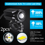 Maxbell 2Pcs Motorcycle Spotlights Professional Black Accessory Aluminum Housing