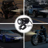 Maxbell 2Pcs Motorcycle Spotlights Professional Black Accessory Aluminum Housing