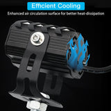 Maxbell 2Pcs Motorcycle Auxiliary Driving Lights Spotlight 180 Rotation for Car