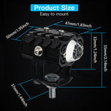 Maxbell 2Pcs Motorcycle Auxiliary Driving Lights Spotlight 180 Rotation for Car