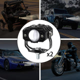 Maxbell 2Pcs Motorcycle Auxiliary Driving Lights Spotlight 180 Rotation for Car