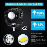 Maxbell 2Pcs Motorcycle Auxiliary Driving Lights Spotlight 180 Rotation for Car