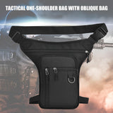 Maxbell Motorcycle Drop Leg Bag for Men Women Lightweight Waterproof PU Material Black