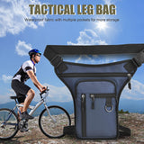 Maxbell Motorcycle Drop Leg Bag for Men Women Lightweight Waterproof PU Material Blue