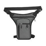 Maxbell Motorcycle Drop Leg Bag for Men Women Lightweight Waterproof PU Material Grey