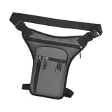 Maxbell Motorcycle Drop Leg Bag for Men Women Lightweight Waterproof PU Material Grey