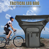 Maxbell Motorcycle Drop Leg Bag for Men Women Lightweight Waterproof PU Material Grey