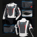 Maxbell Waterproof Motorcycle Jacket Men Women Durable Protective Pads Riding Jacket L White