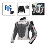 Maxbell Waterproof Motorcycle Jacket Men Women Durable Protective Pads Riding Jacket L White