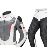 Maxbell Waterproof Motorcycle Jacket Pants Suit Motorbike Biker Riding Jacket White XXXL