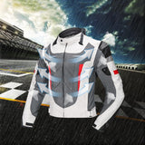 Maxbell Waterproof Motorcycle Jacket Pants Suit Motorbike Biker Riding Jacket White XXXL
