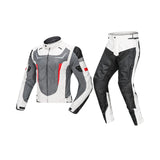 Maxbell Waterproof Motorcycle Jacket Pants Suit Motorbike Biker Riding Jacket White XXXL
