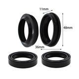 Maxbell 4Pcs Motorcycle Front Fork Damper Oil Seal and Dust Seal Durable 36x48x11mm