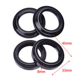 Maxbell 4 Pieces Motorcycle Front Fork Damper Oil Seal and Dust Seal for Yamaha