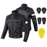 Maxbell Motorcycle Jacket Water Resistant for Motorbike Riding Men Women Summer Black L