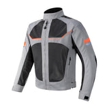 Maxbell Motorcycle Jacket Water Resistant for Motorbike Riding Men Women Summer Gray 4XL