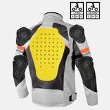 Maxbell Motorcycle Jacket Water Resistant for Motorbike Riding Men Women Summer Gray 4XL