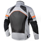 Maxbell Motorcycle Jacket Water Resistant for Motorbike Riding Men Women Summer Gray 4XL