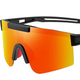 Maxbell Sport Polarized Sunglasses Cycling Glasses for Running Climbing Cycling  Black Orange