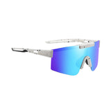 Maxbell Sport Polarized Sunglasses Cycling Glasses for Running Climbing Cycling  White Blue