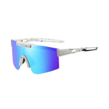 Maxbell Sport Polarized Sunglasses Cycling Glasses for Running Climbing Cycling  White Blue