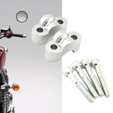 Maxbell 2 Pieces Motorcycle Handlebar Riser Clamp for Honda CB1100 RS CB1100 EX Silver