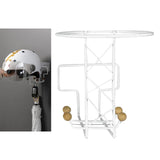 Maxbell Wall Mount Helmet Hanger Iron with 4 Hooks for Football Hats Volleyball White