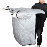 Maxbell Motorcycle Windproof Quilt Easy to Install PU Leather Leg Apron Cold Prevent Gray