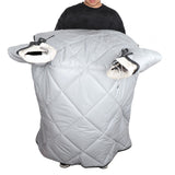 Maxbell Motorcycle Windproof Quilt Easy to Install PU Leather Leg Apron Cold Prevent Gray