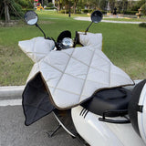 Maxbell Motorcycle Windproof Quilt Easy to Install PU Leather Leg Apron Cold Prevent Gray