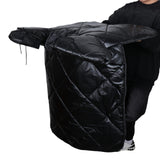 Maxbell Motorcycle Windproof Quilt Easy to Install PU Leather Leg Apron Cold Prevent Black