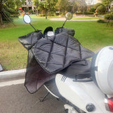 Maxbell Motorcycle Windproof Quilt Easy to Install PU Leather Leg Apron Cold Prevent Black