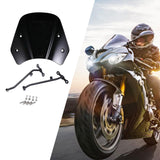 Maxbell Wind Screen Repair Parts Motorcycle Windshield for Benelli Leoncino 500 black