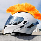 Maxbell Helmet Wigs Cosplay Party Hairpiece for Scooters Motorcycle Bike Skiing Orange