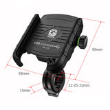 Maxbell Motorcycle Phone Holder USB 3.0 Charger Sturdy Accessories Cellphone Charger