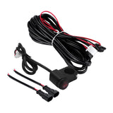 Maxbell Motorcycle Two Lights Wiring Harness Kit Repair Parts Black Fog Light Wiring 1.6M Cable