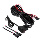 Maxbell Motorcycle Two Lights Wiring Harness Kit Repair Parts Black Fog Light Wiring 1.6M Cable