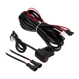 Maxbell Motorcycle Two Lights Wiring Harness Kit Repair Parts Black Fog Light Wiring 1.6M Cable