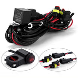 Maxbell Motorcycle Two Lights Wiring Harness Kit Repair Parts Black Fog Light Wiring 1.6M Cable