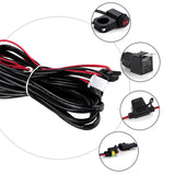 Maxbell Motorcycle Two Lights Wiring Harness Kit Repair Parts Black Fog Light Wiring 1.6M Cable