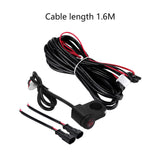 Maxbell Motorcycle Two Lights Wiring Harness Kit Repair Parts Black Fog Light Wiring 1.6M Cable