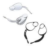 Maxbell Motorcycle Rearview Mirrors Split Vision Mirrors for Davidson 1982-2023 Black