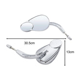 Maxbell Motorcycle Rearview Mirrors Split Vision Mirrors for Davidson 1982-2023 Silvery