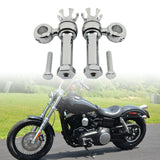 Maxbell Motorcycle Handlebar Riser Universal for Dyna Fat Bob Cvo Fxdfse : 2009 Silver