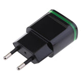 Maxbell 2.1A 2Port USB Travel Home Wall Power Adapter Charger LED Portable EU black