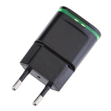 Maxbell 2.1A 2Port USB Travel Home Wall Power Adapter Charger LED Portable EU black
