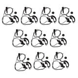 Max 10Pieces G Shape 2 Pin PTT Earpiece Earphone Mic for Two Way Radio