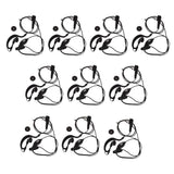 Max 10Pieces G Shape 2 Pin PTT Earpiece Earphone Mic for Two Way Radio