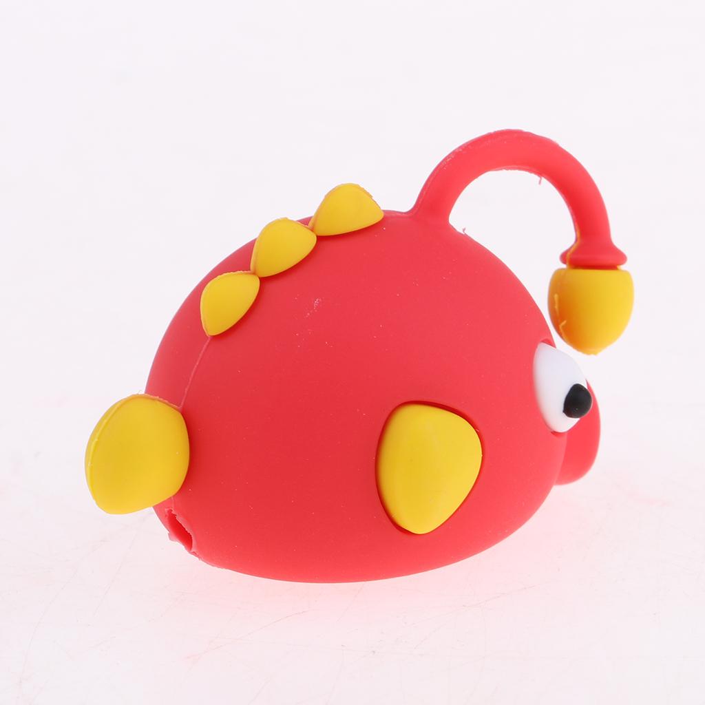 Maxbell Cute Fish Animal Anti-break USB Data Charger Cable Saver Protector red