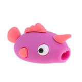 Maxbell Cute Fish Animal Anti-break USB Data Charger Cable Saver Protector purple